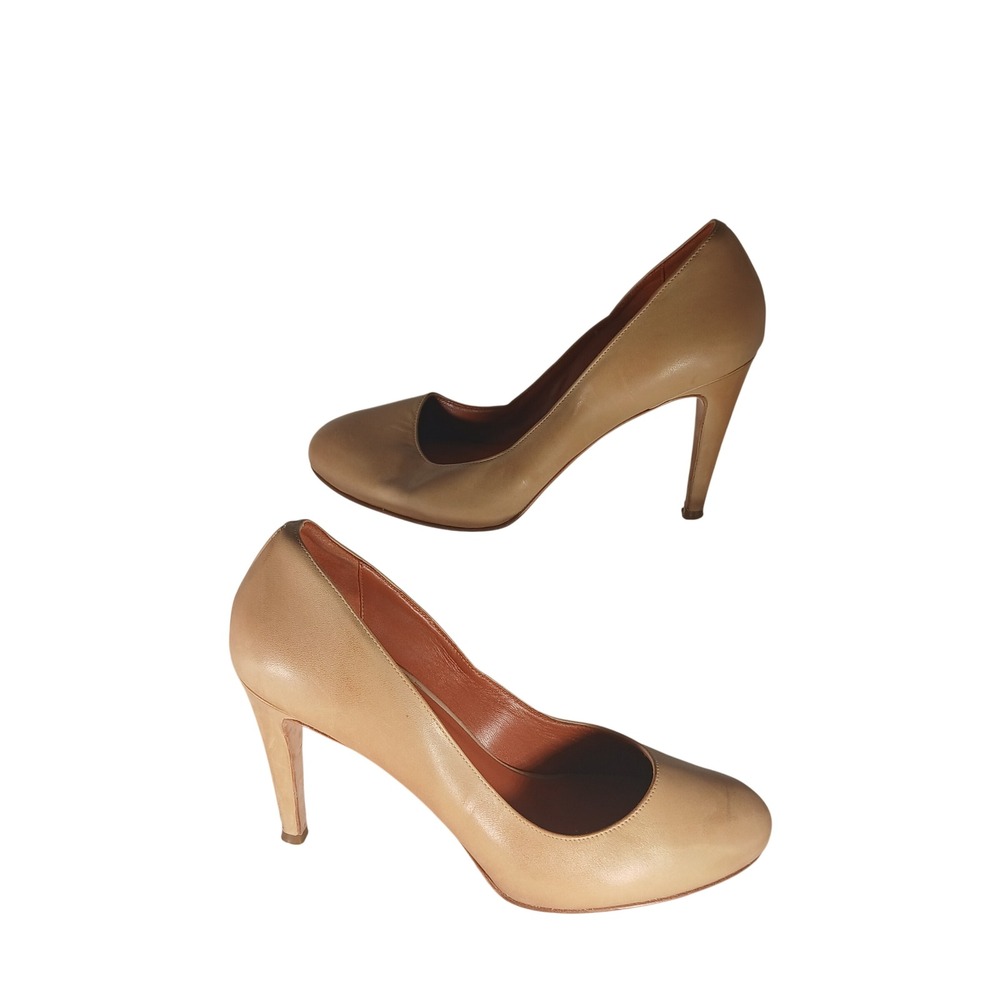 Cole Haan Nike Air Heels 9.5B Tan Leather Almond Toe Pump Office Professional